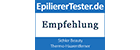 EpiliererTester.de: Haarentferner mit Thermo-Technologie, 3 Stufen, 3 Aufsätze, Peelingpad