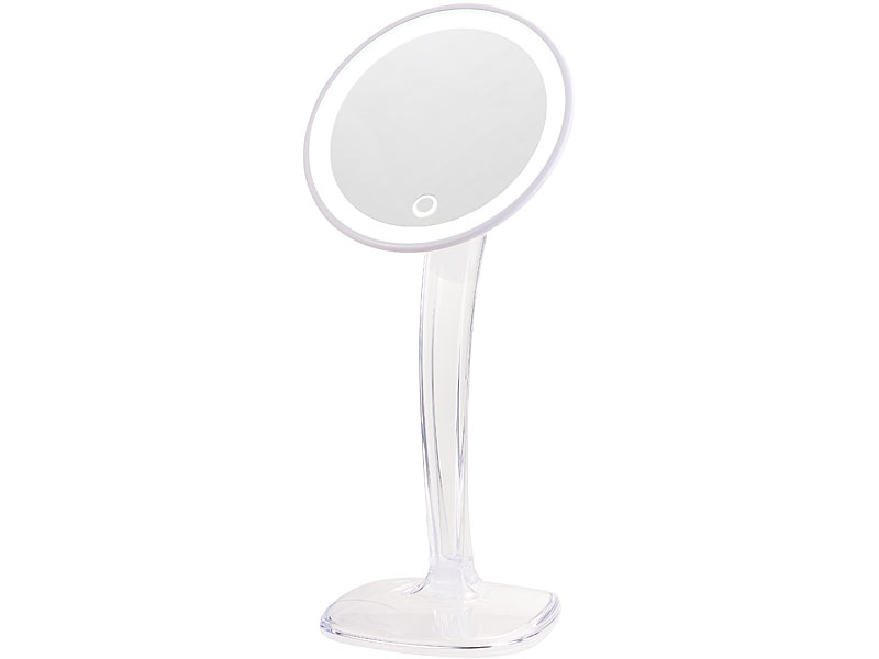 ; Akku-Kosmetikspiegel mit Lautsprechern & LED-Lichtern Akku-Kosmetikspiegel mit Lautsprechern & LED-Lichtern 