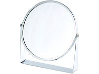 Sichler Beauty Kosmetik-Standspiegel, 2-fache Vergrößerung; Akku-Kosmetikspiegel mit Lautsprechern & LED-Lichtern Akku-Kosmetikspiegel mit Lautsprechern & LED-Lichtern 
